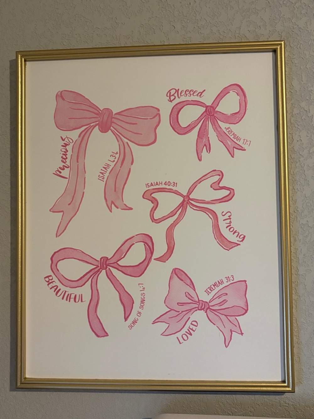 Pink Bow Art Print - Framed Wall Art